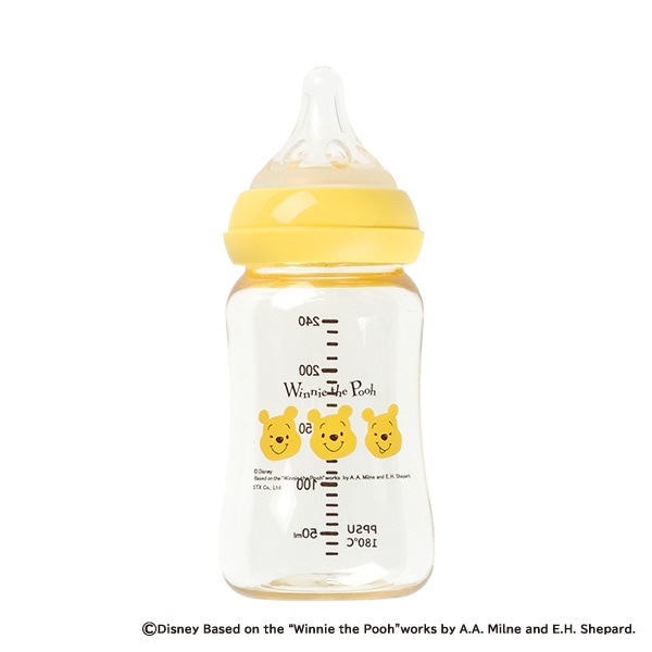 広口哺乳びん プラスチック製 240ml（くまのプーさん）