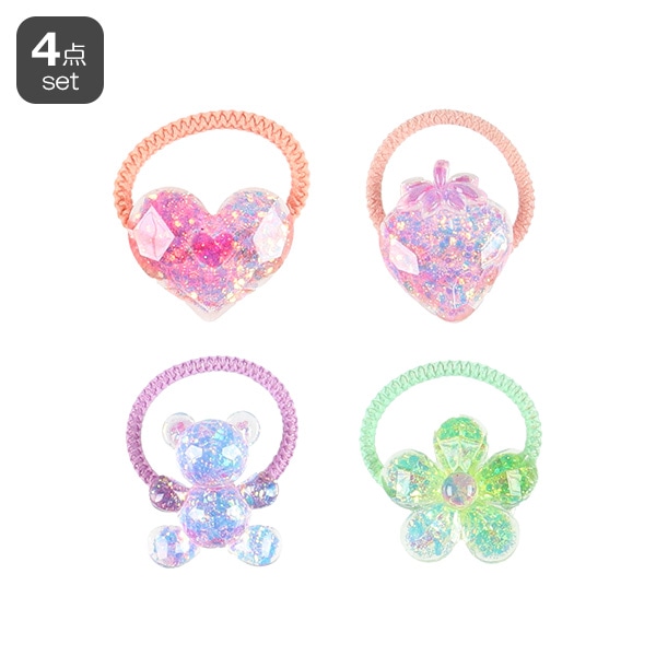 ヘアゴム4点セット（キラキラMIX） | 西松屋オンラインストア