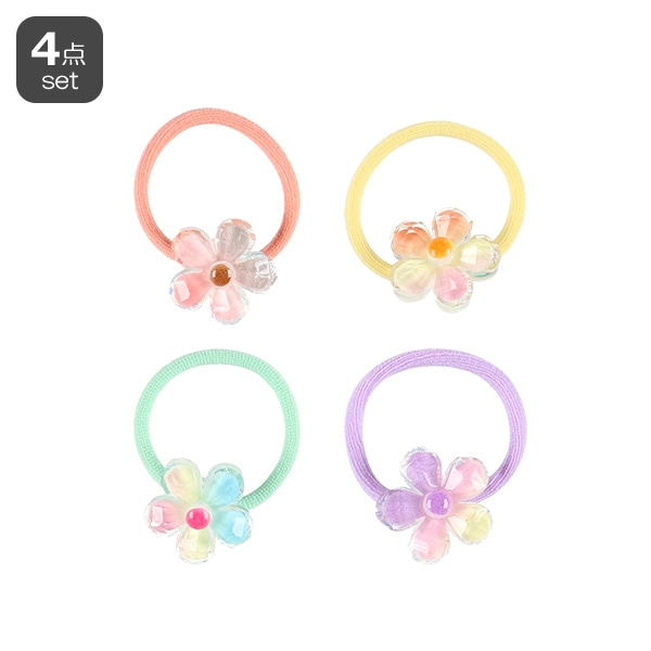 ヘアゴム4点セット（カラフル花） | 西松屋オンラインストア