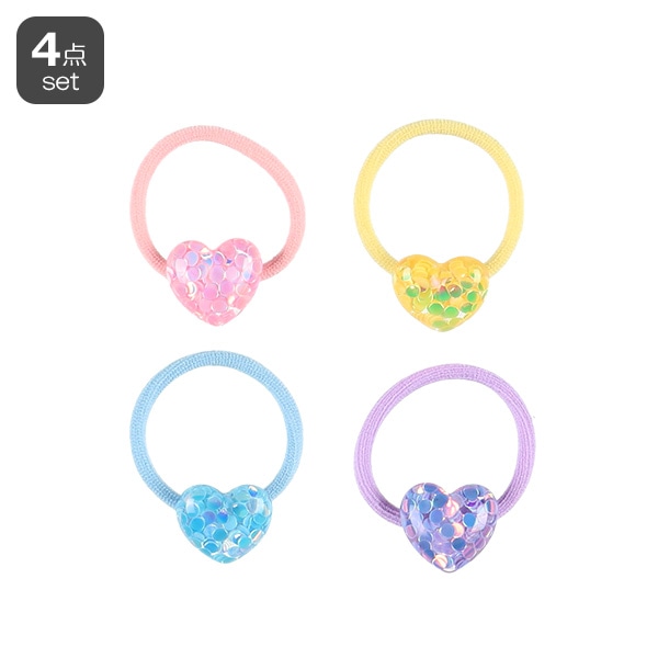 ヘアゴム4点セット（ハート）