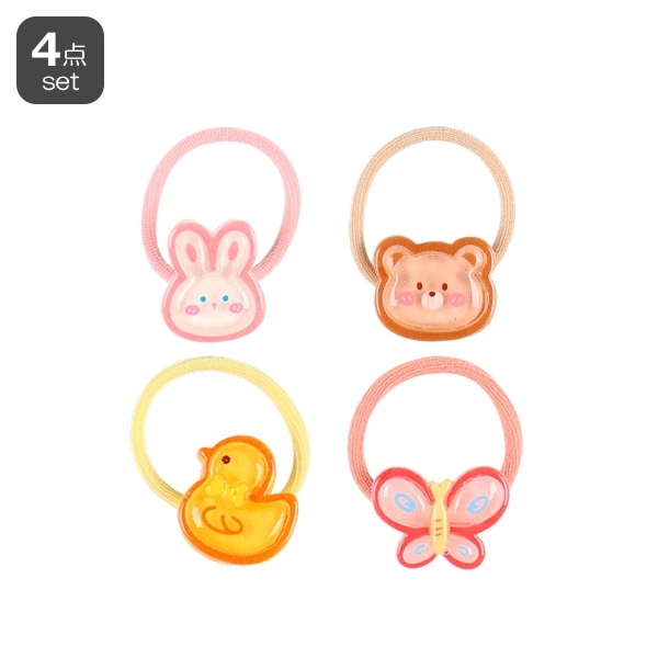 ヘアゴム4点セット（アニマル）