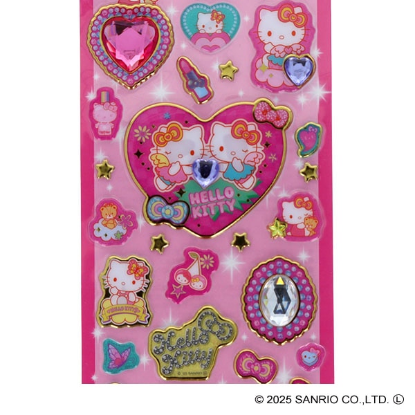 サンスター文具）キラキラジュエルシール ビビッドカラー（ハローキティ）