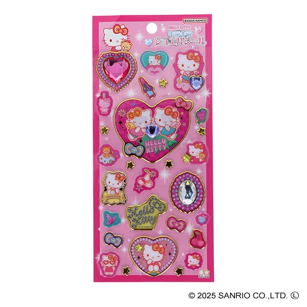 サンスター文具）キラキラジュエルシール ビビッドカラー（ハローキティ）