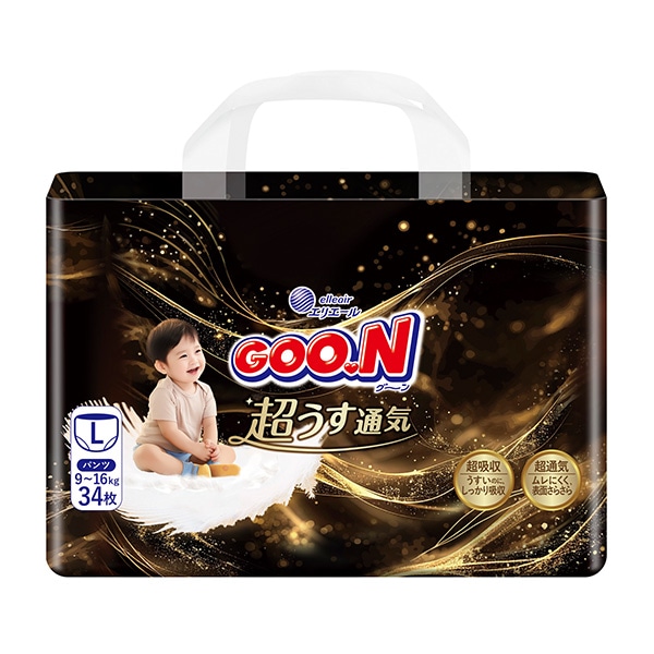 GOON）グーン 超うす通気 パンツL（9～16kg）102枚（34枚×3パック）