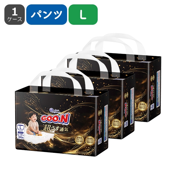 GOON）グーン 超うす通気 パンツL（9～16kg）102枚（34枚×3パック）