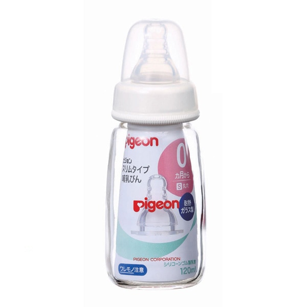 Pigeon）スリムタイプ哺乳瓶 耐熱ガラス 120ml