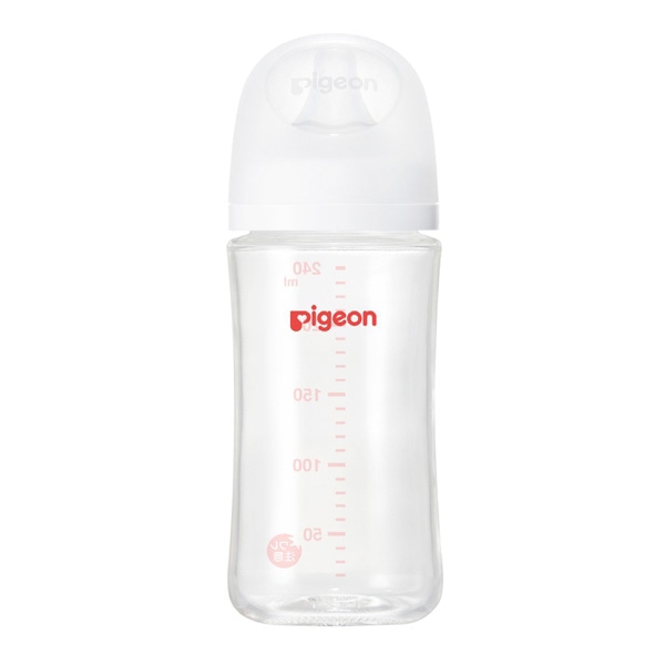 Pigeon）母乳実感 耐熱ガラス製哺乳びん 240ml（ホワイト） | 【公式