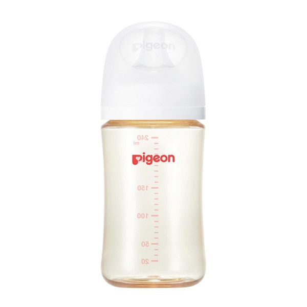 Pigeon）母乳実感 プラスチック製哺乳びん 240ml（ホワイト）