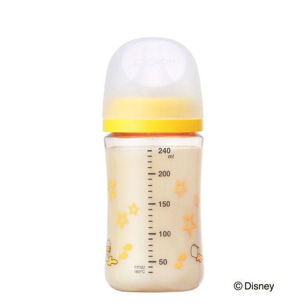 Pigeon）母乳実感 プラスチック製哺乳びん 240ml（ミッキーマウス）