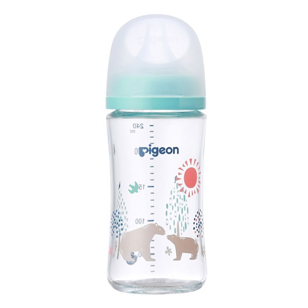 Pigeon）母乳実感 耐熱ガラス製哺乳びん 240ml（BEAR）