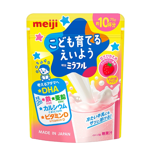 明治）明治ミラフル 粉末飲料 ストロベリー風味 75g