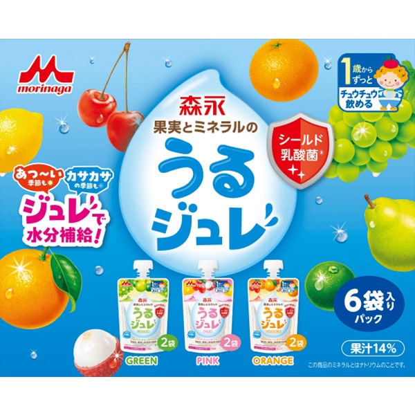 森永乳業）うるジュレ 6袋入りパック（3種類×2袋）（1歳からずっと）