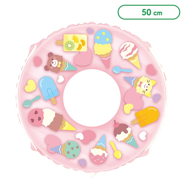 ロープ付き浮き輪 50cm（アイス）
