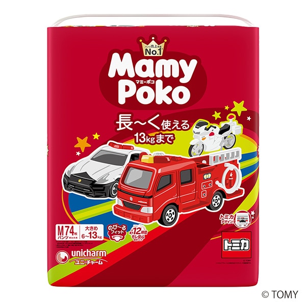 MamyPoko）マミーポコパンツ M（6～13kg）222枚（74枚×3パック）（トミカ/プラレール）