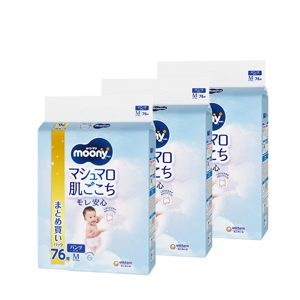 moony）ムーニーマン マシュマロ肌ごこちモレ安心 パンツM たっち（6～12kg）228枚（76枚×3パック）まとめ買いパック