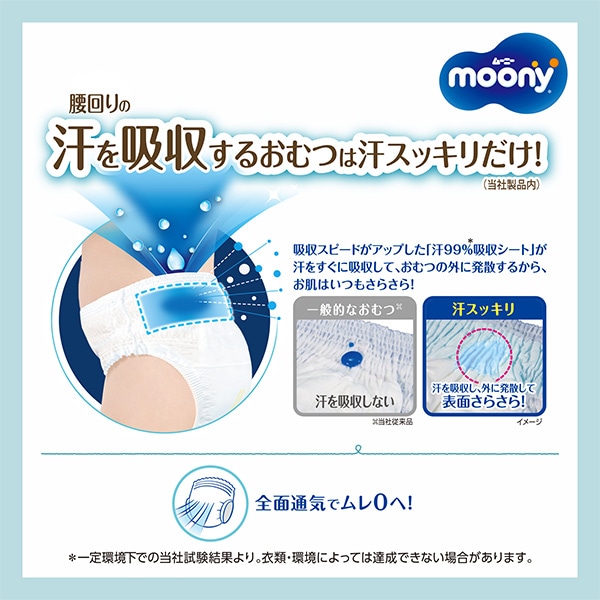 moony）ムーニーマン汗スッキリ パンツM（6～12kg）144枚（48枚×3パック）