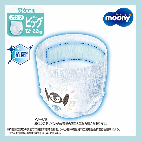 moony）ムーニーマン汗スッキリ パンツBIG（12～22kg）144枚（36枚×4パック）