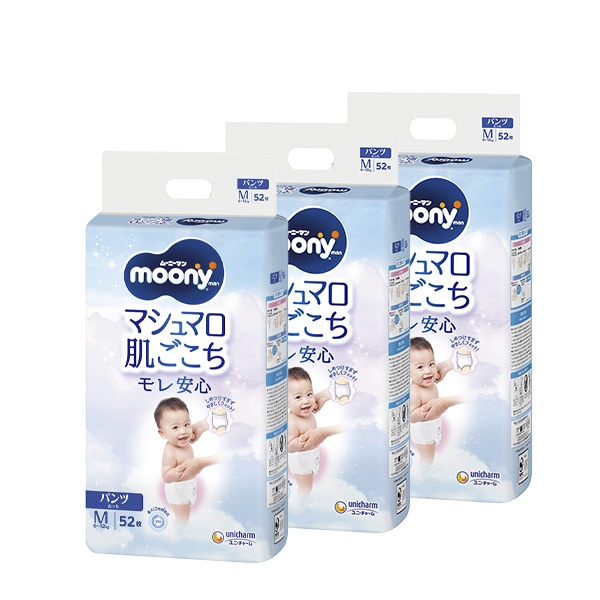 moony）ムーニーマン マシュマロ肌ごこちモレ安心 パンツM たっち（6～12kg）156枚（52枚×3パック）