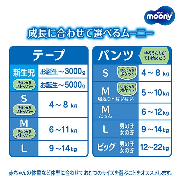 moony）ムーニー テープL（9～14kg）216枚（54枚×4パック）（1ケース）