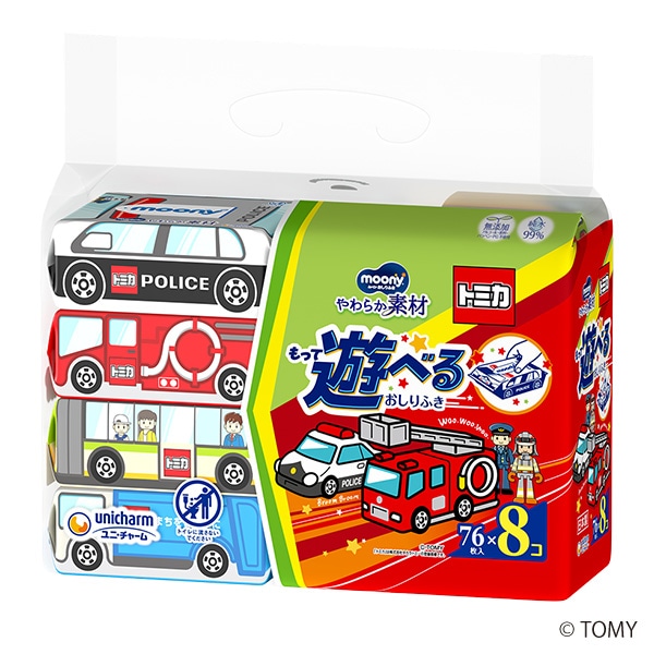 moony）ムーニー おしりふき やわらか素材（トミカ）2432枚（76枚×32個）