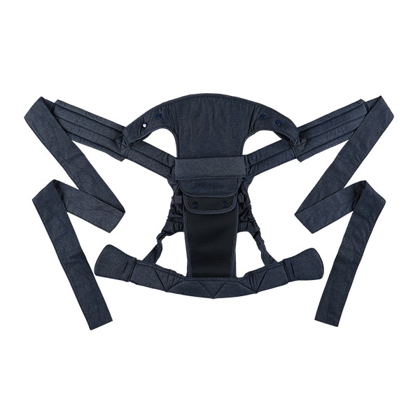 ラッキー工業）保育士さんも使っている おんぶひも（デニムネイビー）（4ヶ月頃～24ヶ月まで）
