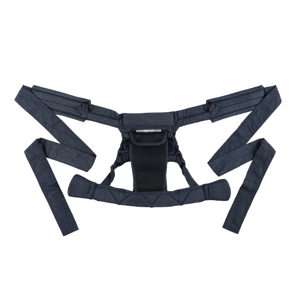 ラッキー工業）保育士さんも使っている おんぶひも（デニムネイビー）（4ヶ月頃～24ヶ月まで）