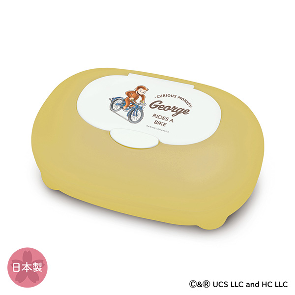 錦化成）ウェットティッシュケース RIDES A BIKE（おさるのジョージ）