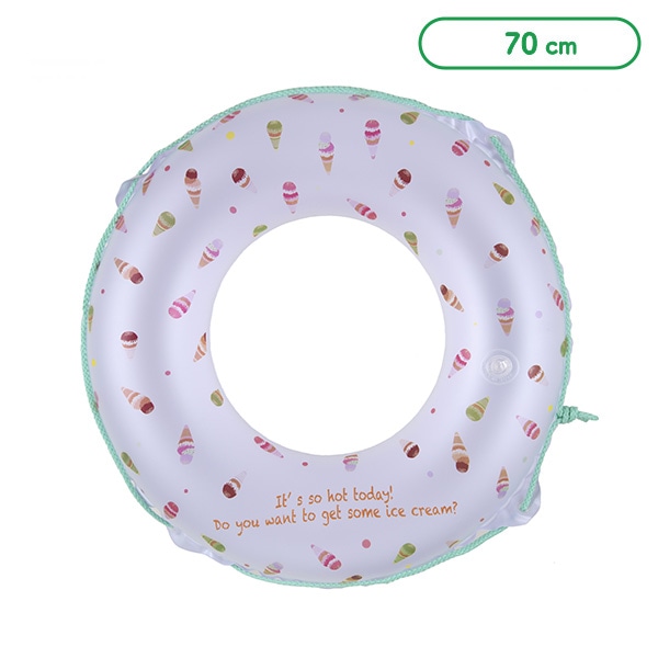 ロープ付き浮き輪 70cm（アイスクリーム）
