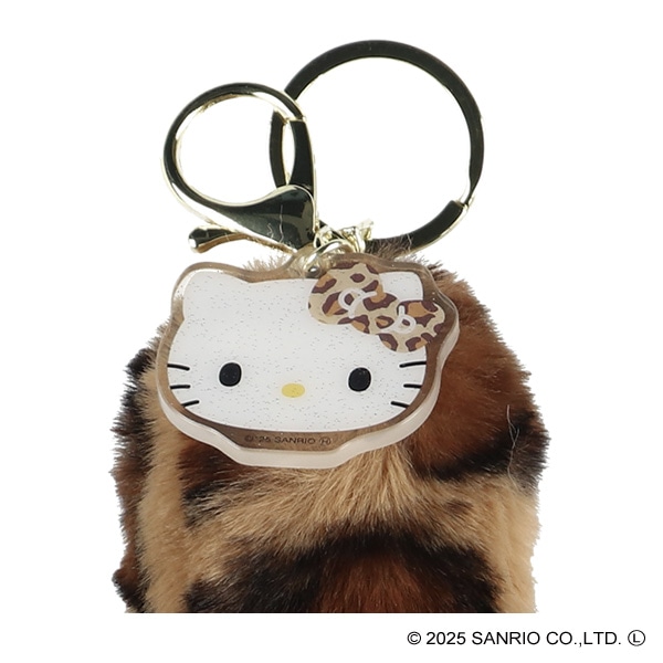 サンリオキャラクターズ しっぽ型ファーキーホルダー ヒョウ柄（ハローキティ）