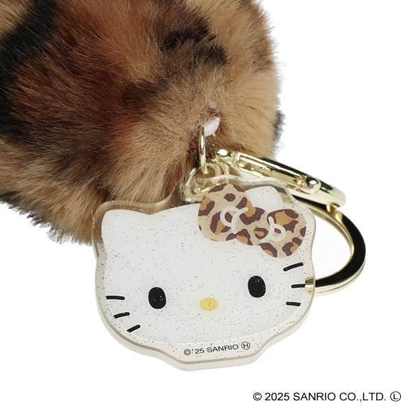 サンリオキャラクターズ しっぽ型ファーキーホルダー ヒョウ柄（ハローキティ）