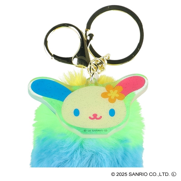 サンリオキャラクターズ しっぽ型ファーキーホルダー レインボー（ウサハナ）