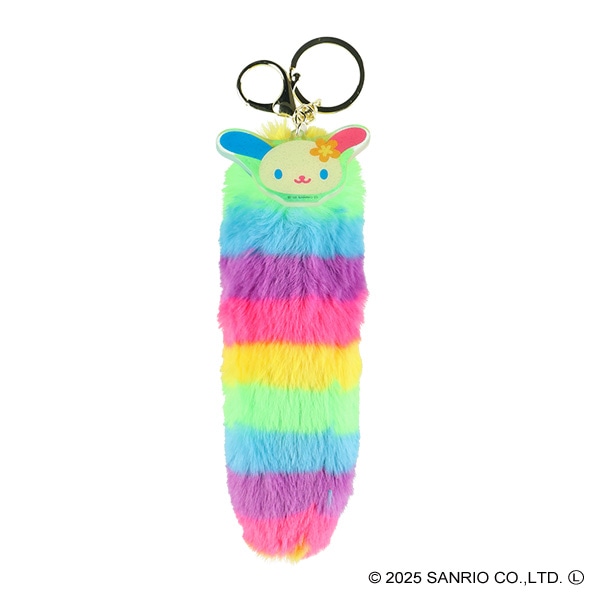 サンリオキャラクターズ しっぽ型ファーキーホルダー レインボー（ウサハナ）