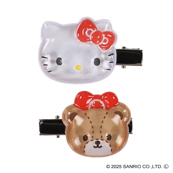 サンリオキャラクターズ ぷっくりったいヘアクリップ2P（ハローキティ）