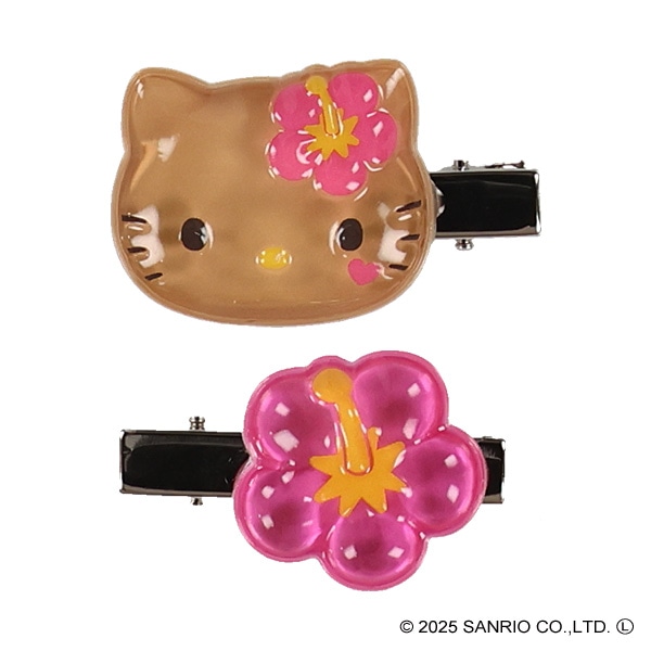 ハローキティ ぷっくりったいヘアクリップ2P（日焼け）