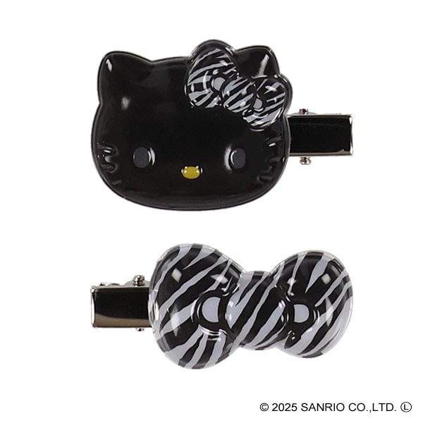 ハローキティ ぷっくりったいヘアクリップ2P（ゼブラ）