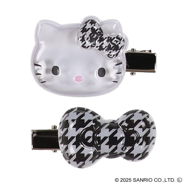 ハローキティ ぷっくりったいヘアクリップ2P（千鳥格子）