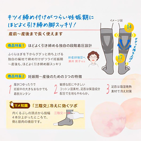 Pigeon）はじめてママの着圧ソックス（ブラック）