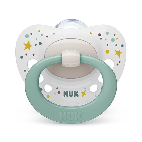 NUK）おしゃぶりシグニチャー（ミント）消毒ケース付き（0~6ヶ月）