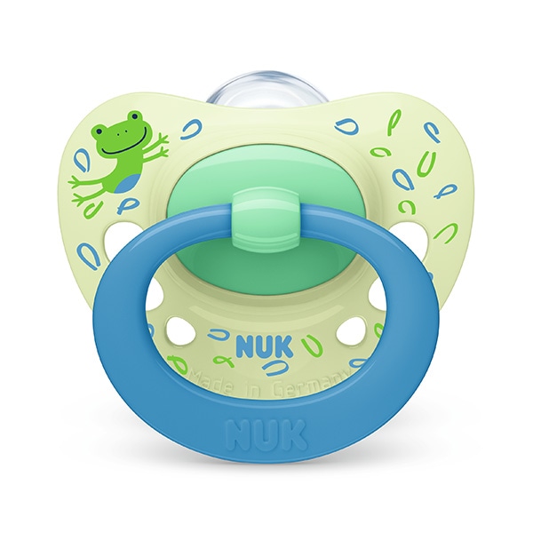 NUK）おしゃぶりシグニチャー（ブルー）消毒ケース付き（6~18ヶ月）