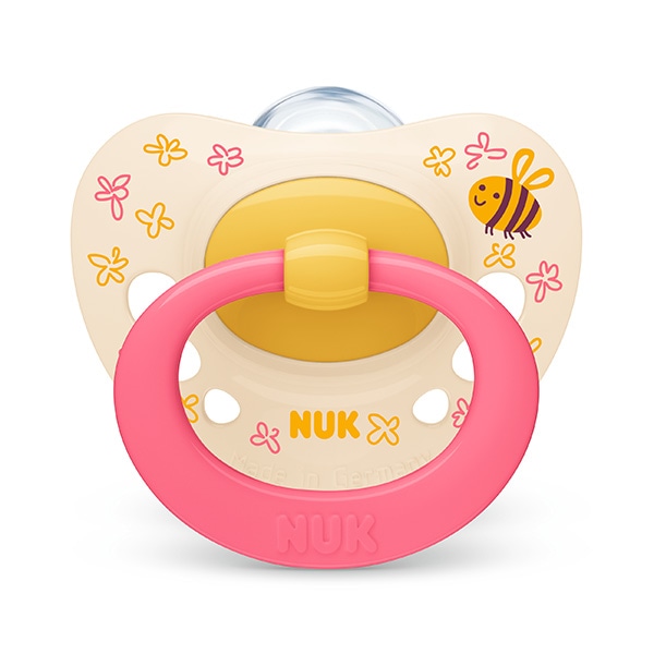 NUK）おしゃぶりシグニチャー（ピンク）消毒ケース付き（6~18ヶ月）