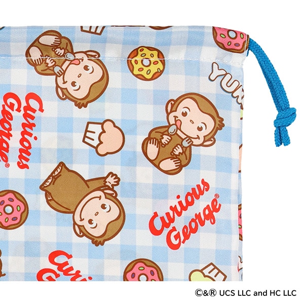 巾着M（おさるのジョージ・ブルー）