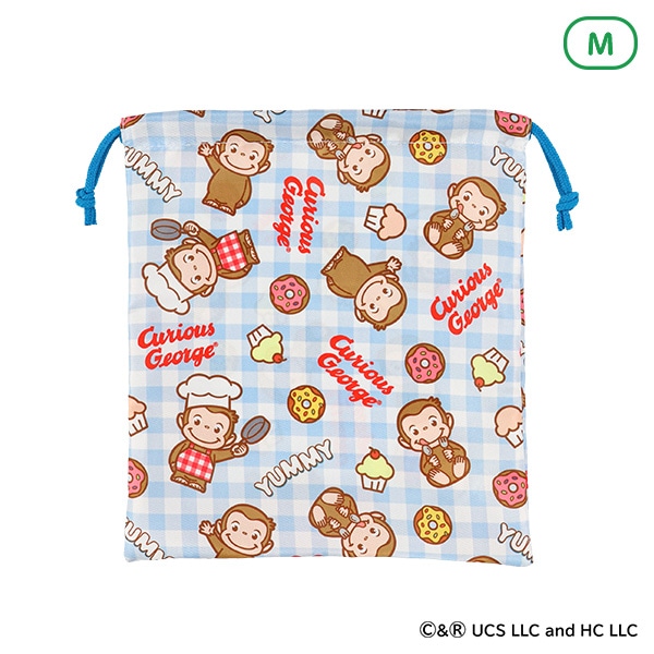 巾着M（おさるのジョージ・ブルー）