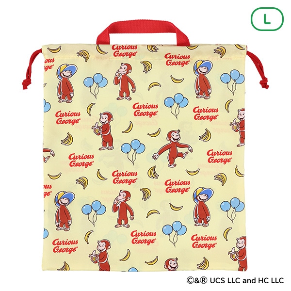 巾着L（おさるのジョージ・イエロー）