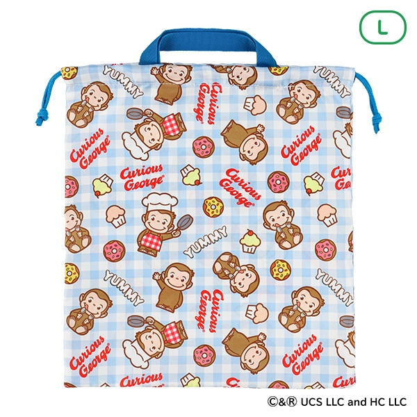 巾着L（おさるのジョージ・ブルー）