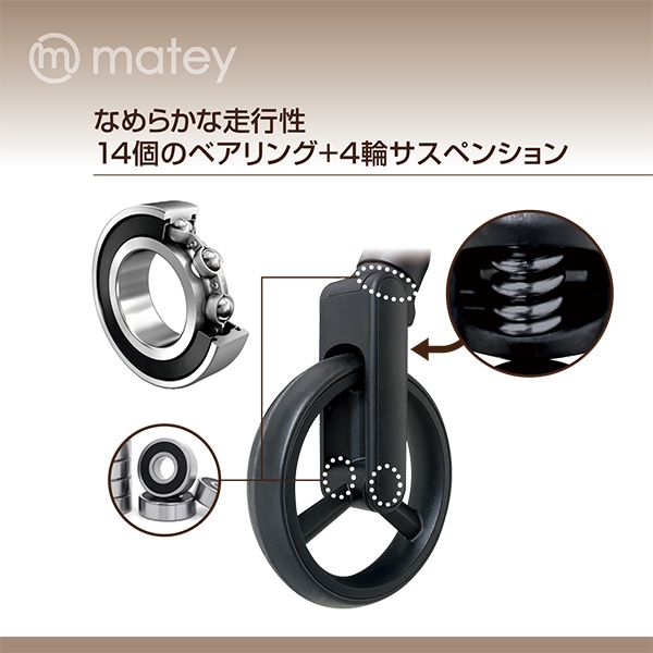 メイティ ベビーカーPro 4輪フリー（ベージュ）