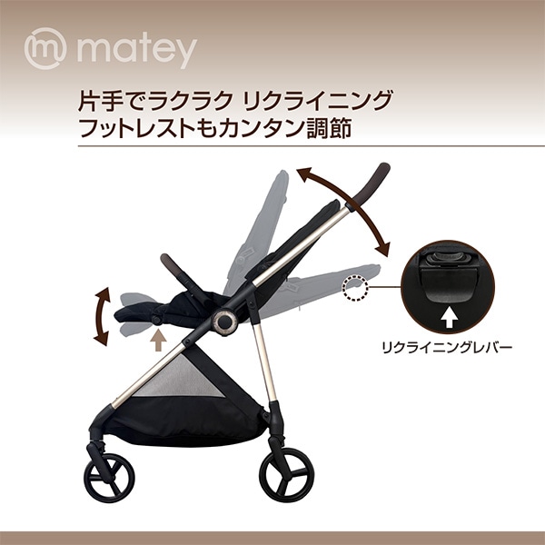 メイティ ベビーカーPro 4輪フリー（ブラック）