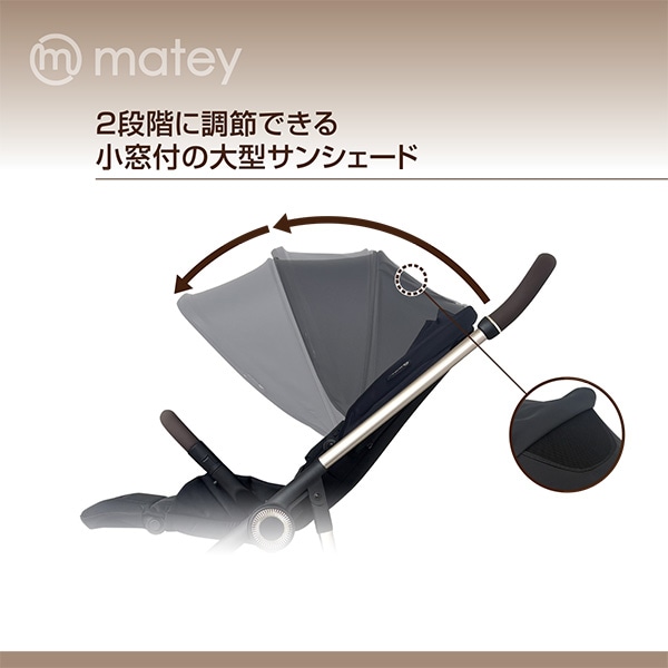 メイティ ベビーカーPro 4輪フリー（ブラック）