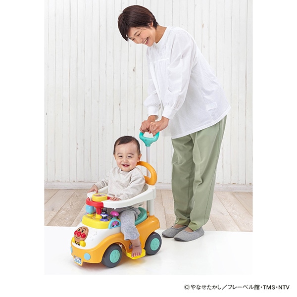 アガツマ）アンパンマンといっしょにドライブ！3STEPよくばりビジーカー 押し棒＋ガード付き