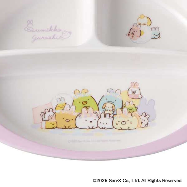 スケーター）メラミン製ランチプレート 750ml（すみっコぐらし/うさぎのおにわ）