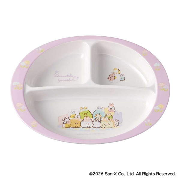スケーター）メラミン製ランチプレート 750ml（すみっコぐらし/うさぎのおにわ）